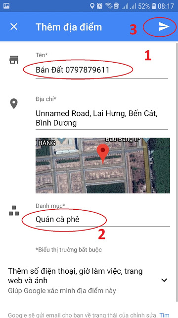 Cách tạo Gim Nhãn Trên Google Map Bằng Điện thoại
